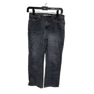 Paris Blues Originals‎ Women Size 5 Dark Wash Crosshatch Straight Leg Crop Jeans